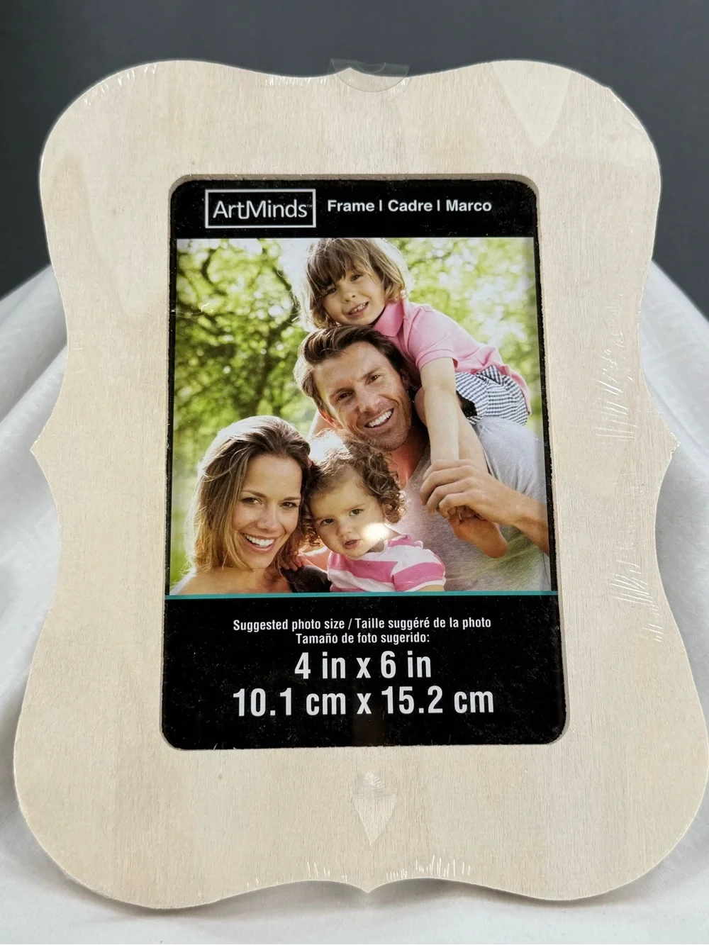 Natural Wood Double Picture Frame - Cream